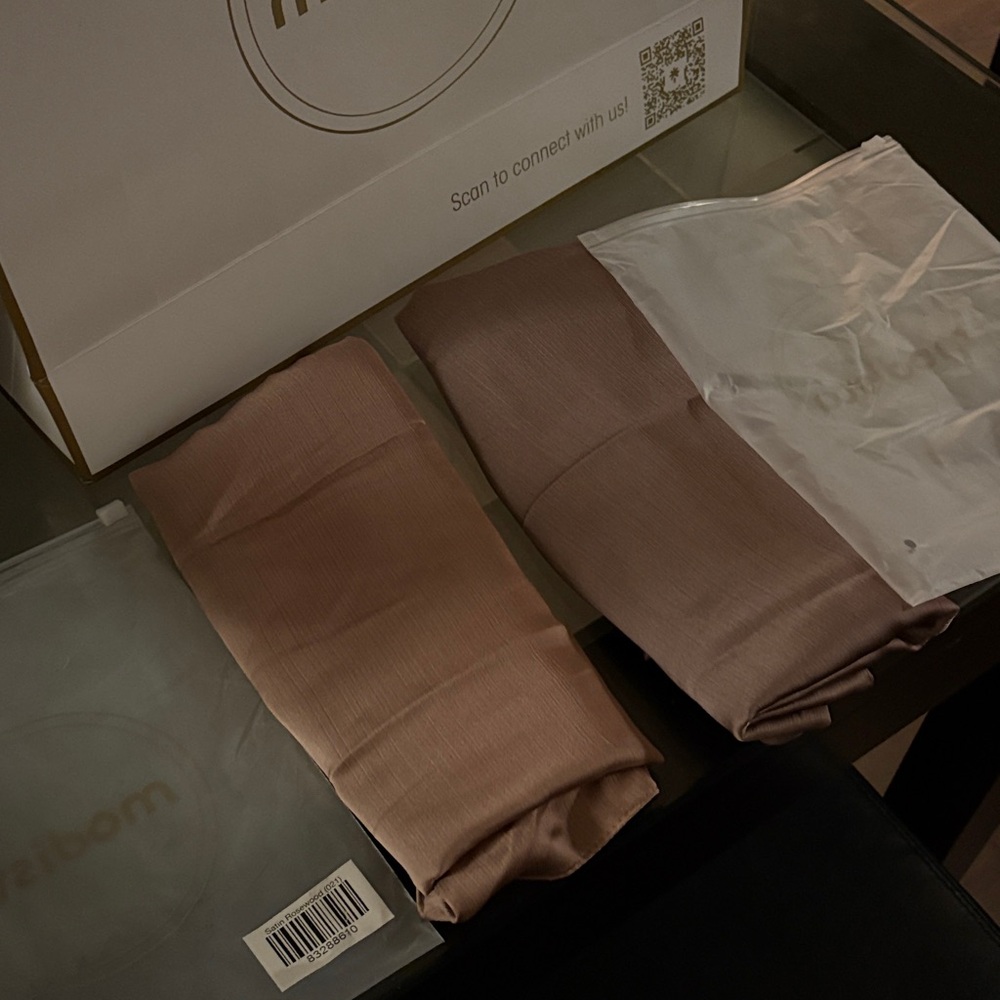 Elegant Brown and White Fabric Set